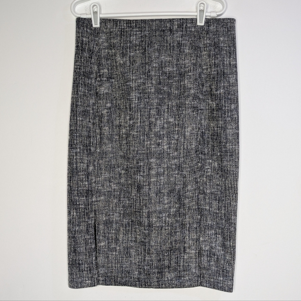 Halogen Black Blue Woven Knee Length Skirt 4/6